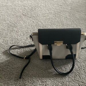 Call it spring gray and black purse